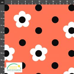 Jersey vintage flowers and spots potiron