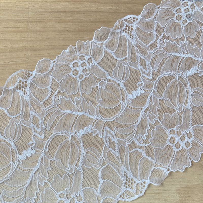 Dentelle De Calais Cm Blanche Fleurs