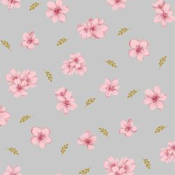 Jersey modal flowers gris perle