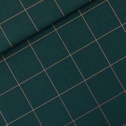 Dernier coupon 75 cm - Toile gabardine thin grid XL green gables
