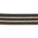 Élastique rayé noir/or - 30 mm