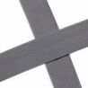 Biais élastique préplié mat gris foncé-20mm