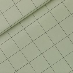 Dernier coupon 130 cm - Toile gabardine thin grid XL vert thé
