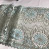 Dentelle de Calais 18,5 cm bicolore vert de gris/aqua