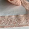 Bande de dentelle de Calais 38 mm rose fleurs