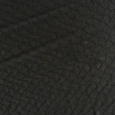 Tissu dentelle stretch écailles noir