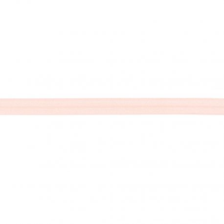 Biais élastique préplié brillant rose nude-15mm