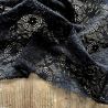 Dentelle stretch fleurs/ronds noire