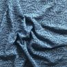 Tulle stretch rosace bleu acier