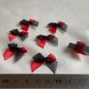 Déco nœud satin/mousseline rouge/noir