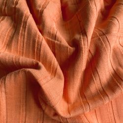 Jersey viscose côtes larges orange douce