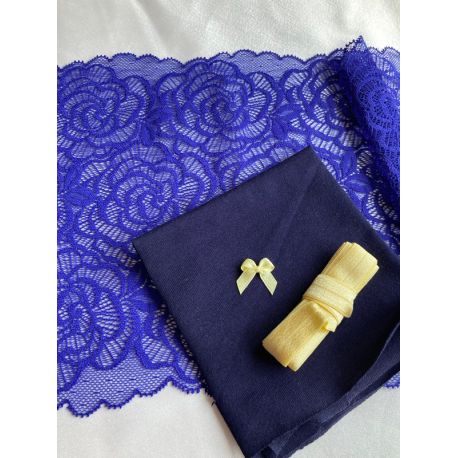 Kit culotte en dentelle bleu persan