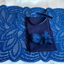 Kit culotte en dentelle bleu foncé