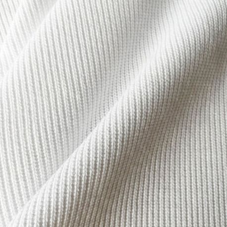 Maille coton côtelée blanc