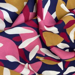 Viscose patoche bleu/rose