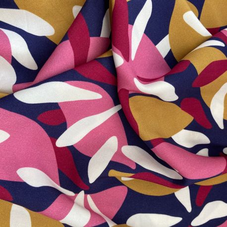 Viscose patoche bleu/rose