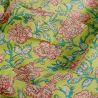 Voile de coton fleurs lime