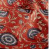 Voile de coton fleurs rouge