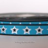 Ruban étoiles turquoise/argent