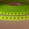 Ruban petites étoiles jaune fluo/argent