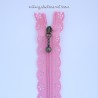 Fermeture Éclair dentelle "fleur" rose