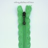 Fermeture Éclair dentelle "fleur" verte