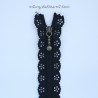 Fermeture Éclair dentelle "fleur" noire