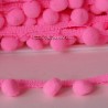 Galon gros pompons rose fluo light